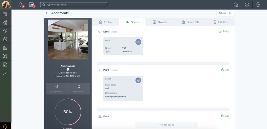 The property profile preview